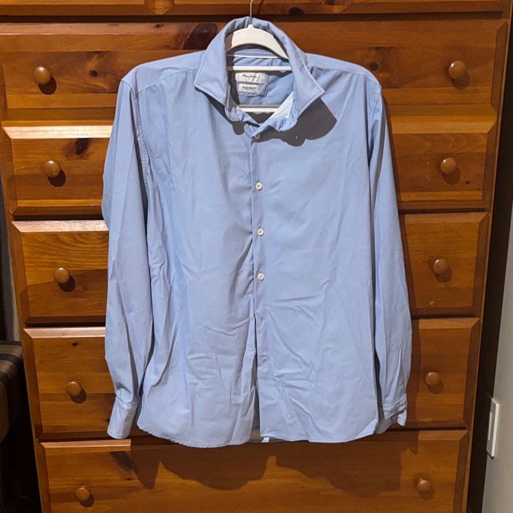 Men's Light Blue Casual Button Down Shirt